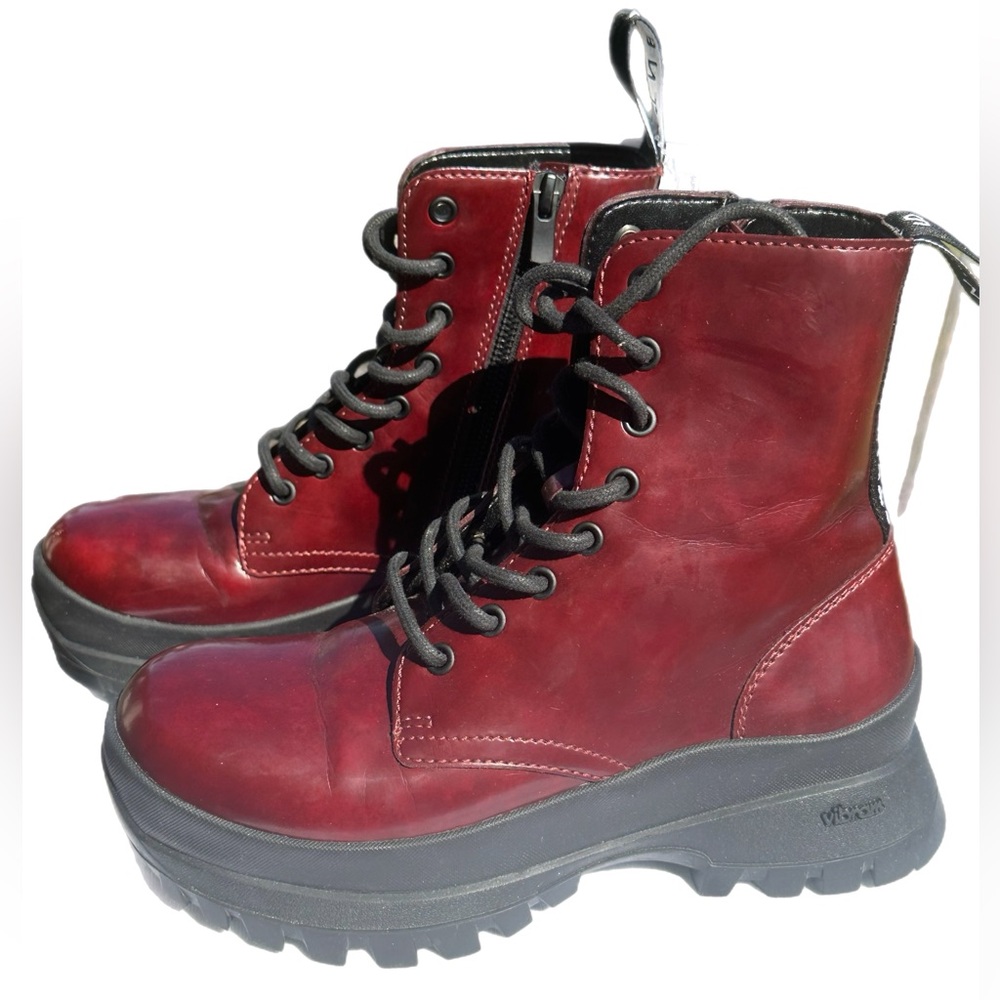 Stella McCartney Trace Brushoff Lace Up Booties - Plum. Size 36 - Picture 4 of 12